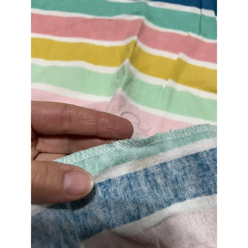 Cloud Island Striped Pink Yellow Green Blue Flannel Receiving Baby Blanket 2020